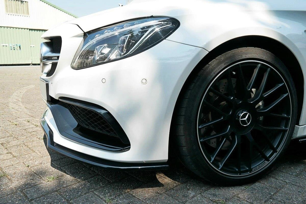 Maxton Design Street+ Spoilerlippe Front Ansatz V.1 passend für Mercedes C-Klasse C205 63 AMG Coupe schwarz Hochglanz