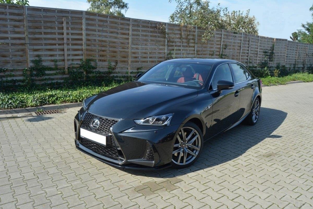 Maxton Design Street+ Spoilerlippe Front Ansatz V.1 passend für Lexus IS Mk3 Facelift F-Sport schwarz Hochglanz