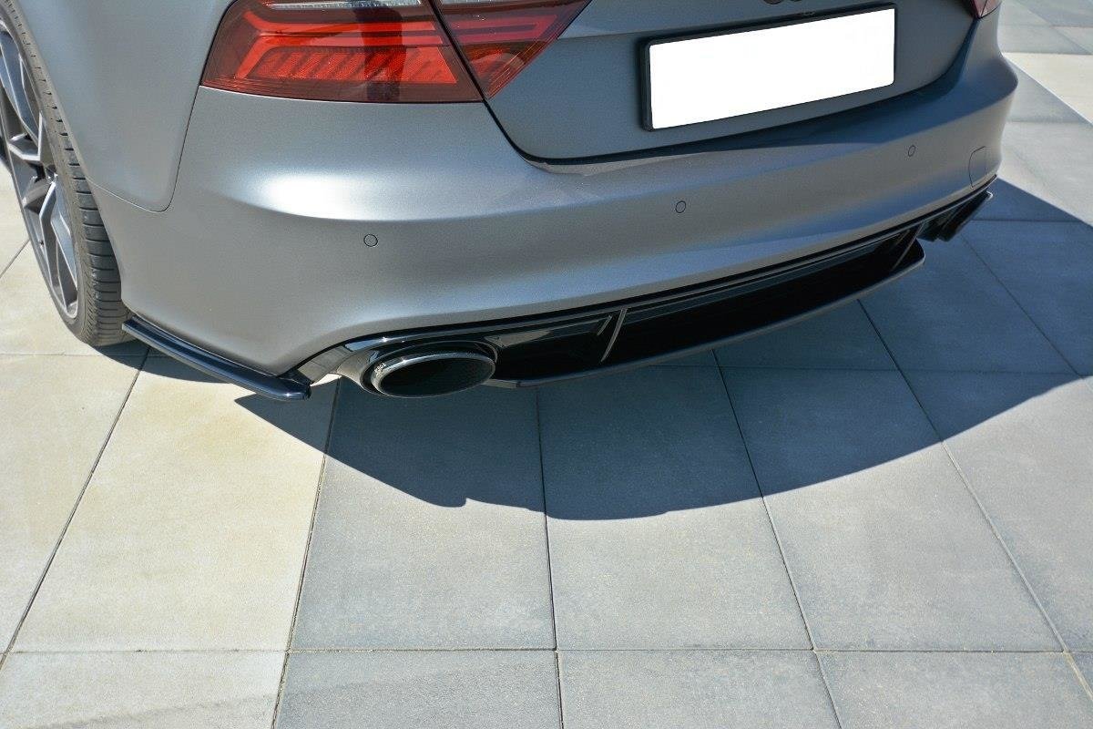 Maxton Design Heck Ansatz Flaps Diffusor für Audi RS7 Facelift Carbon Look