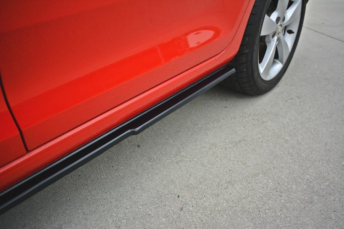 Maxton Design Street+ Seitenschweller Leisten passend für Skoda Rapid schwarz Hochglanz