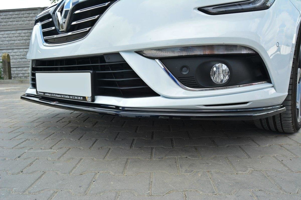 Maxton Design Street+ Spoilerlippe Front Ansatz V.1 passend für Renault Megane Mk4 Hatchback schwarz Hochglanz