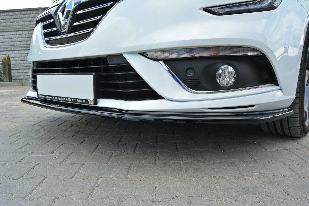 Maxton Design Street+ Spoilerlippe Front Ansatz V.1 passend für Renault Megane Mk4 Hatchback schwarz Hochglanz