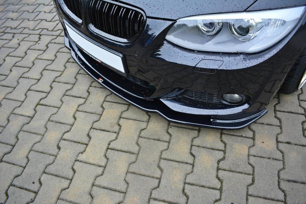 Maxton Design Street+ Spoilerlippe Front Ansatz V.2 passend für BMW 3er E92 M Paket FACELIFT schwarz Hochglanz