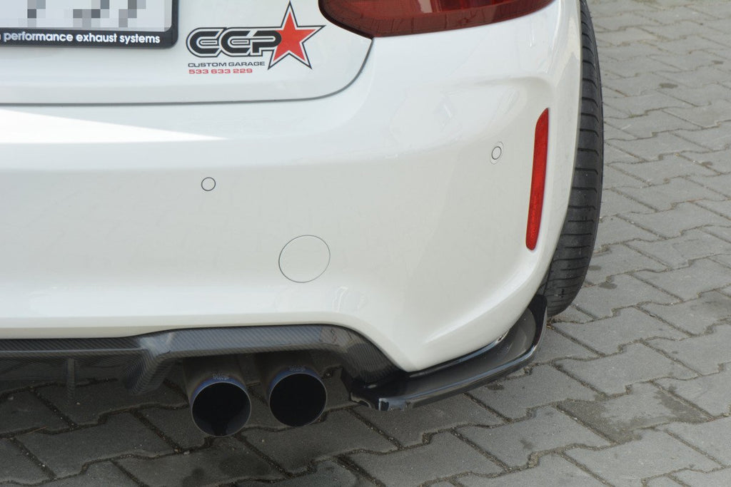 Maxton Design Heck Ansatz Flaps Diffusor passend für BMW M2 (F87) COUPÉ schwarz Hochglanz
