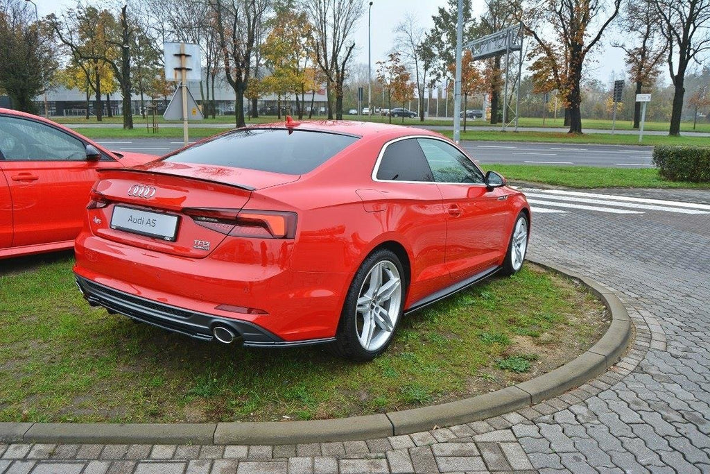 Maxton Design Street+ Seitenschweller Leisten passend für Audi S5 / A5 S-Line F5 Coupe schwarz Hochglanz