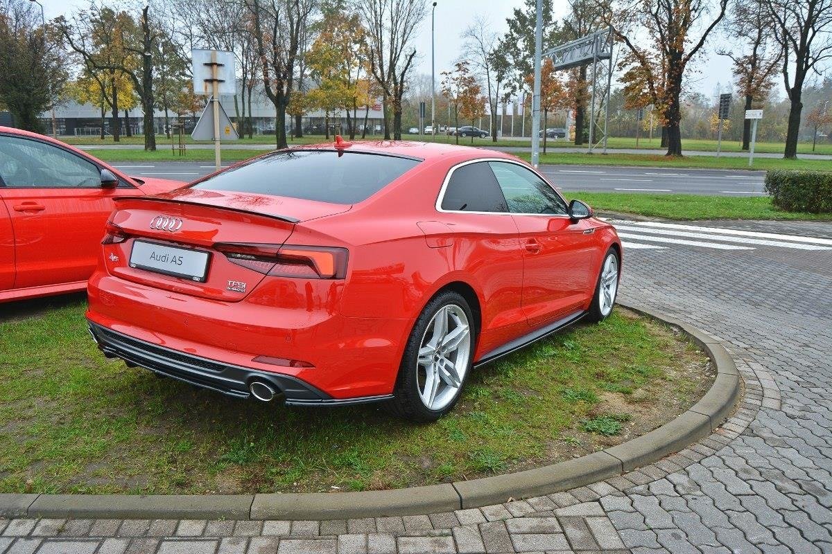 Maxton Design Street+ Seitenschweller Leisten passend für Audi S5 / A5 S-Line F5 Coupe schwarz Hochglanz