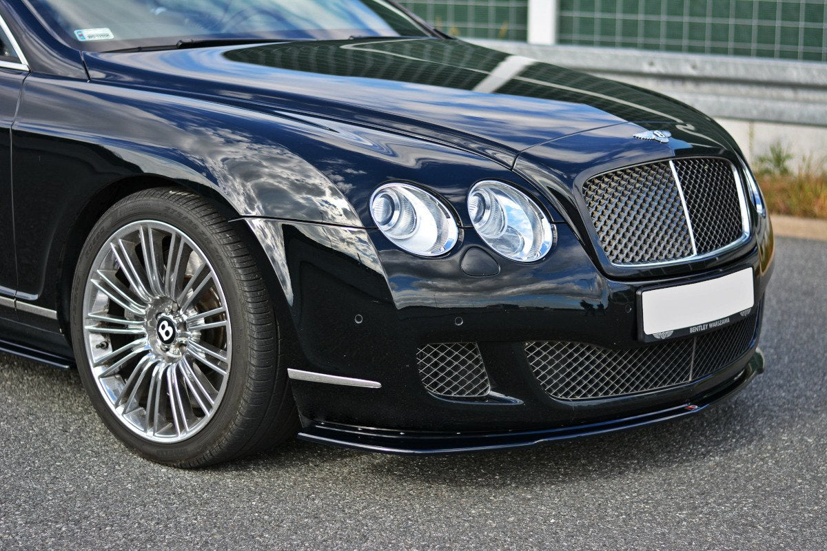 Maxton Design Street+ Spoilerlippe Front Ansatz V.1 passend für BENTLEY CONTINENTAL GT schwarz Hochglanz