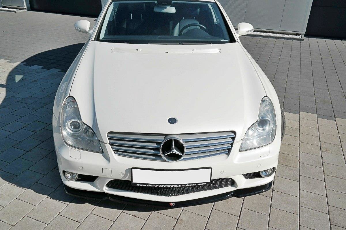 Maxton Design Street+ Spoilerlippe Front Ansatz V.1 passend für Mercedes CLS C219 55AMG schwarz Hochglanz