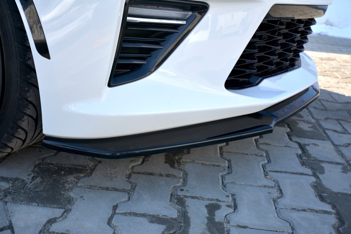 Maxton Design Street+ Spoilerlippe Front Ansatz V.2 passend für CHEVROLET CAMARO 6TH-GEN. PHASE-I 2SS COUPE schwarz Hochglanz