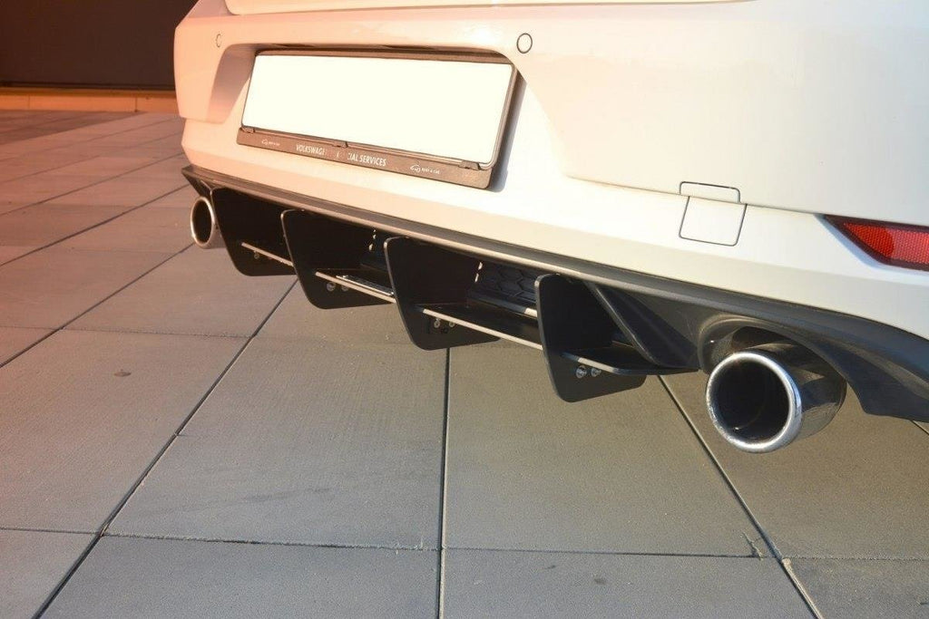 Maxton Design Diffusor Heck Ansatz passend für Heckschürze passend für VW GOLF 7 GTI FACELIFT