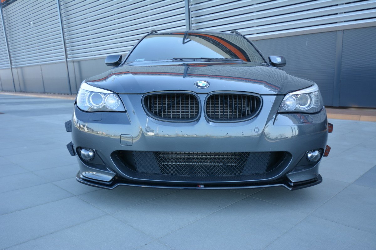 Maxton Design Street+ Spoilerlippe Front Ansatz passend für BMW 5er E60/61 M Paket schwarz Hochglanz