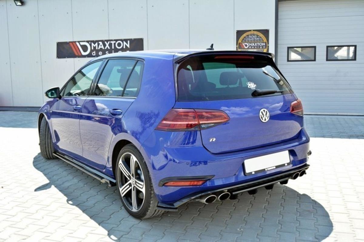 Maxton Design Mittlerer Diffusor Heck Ansatz für VW GOLF 7 R Facelift schwarz matt