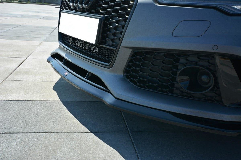 Maxton Design Street+ Spoilerlippe Front Ansatz V.2 passend für Audi RS7 C7 schwarz Hochglanz