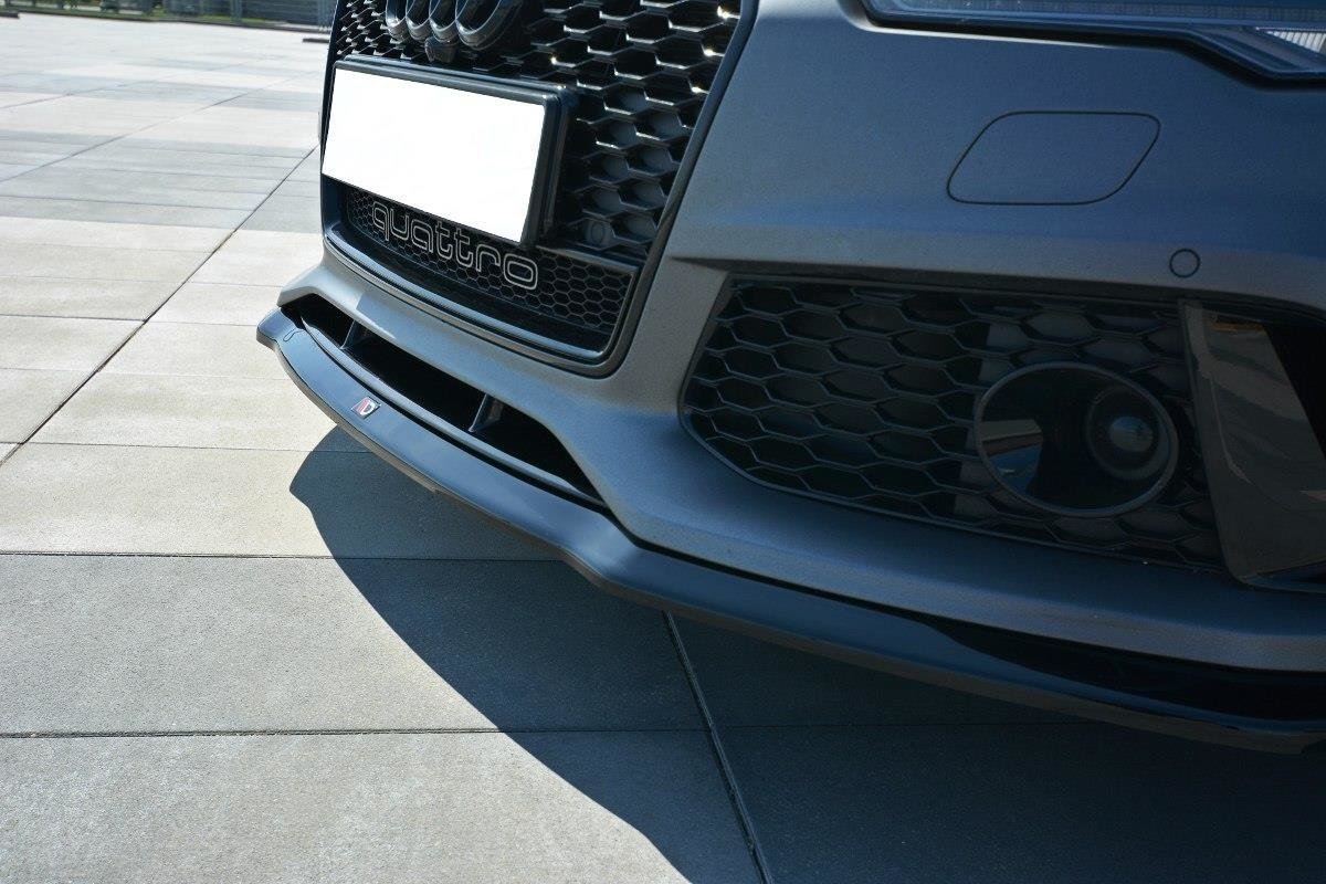 Maxton Design Street+ Spoilerlippe Front Ansatz V.2 passend für Audi RS7 C7 schwarz Hochglanz