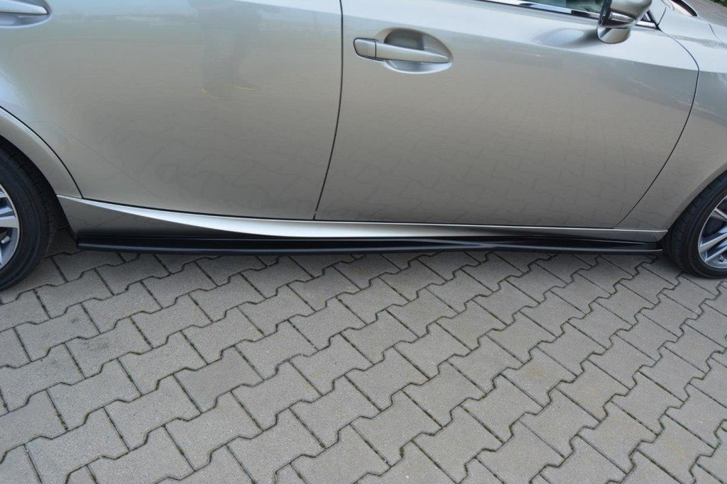 Maxton Design Street+ Seitenschweller Leisten passend für Lexus IS Mk3/ Mk3 Facelift schwarz Hochglanz