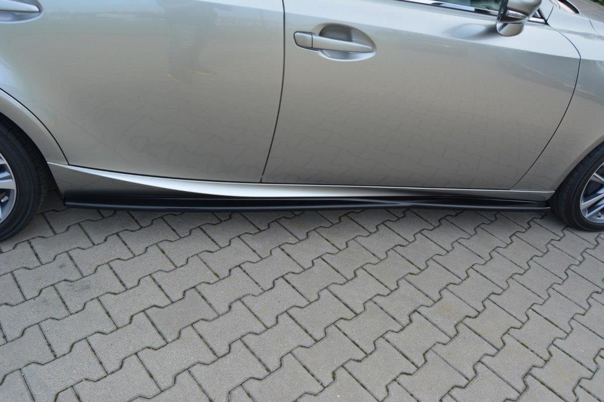 Maxton Design Street+ Seitenschweller Leisten passend für Lexus IS Mk3/ Mk3 Facelift schwarz Hochglanz