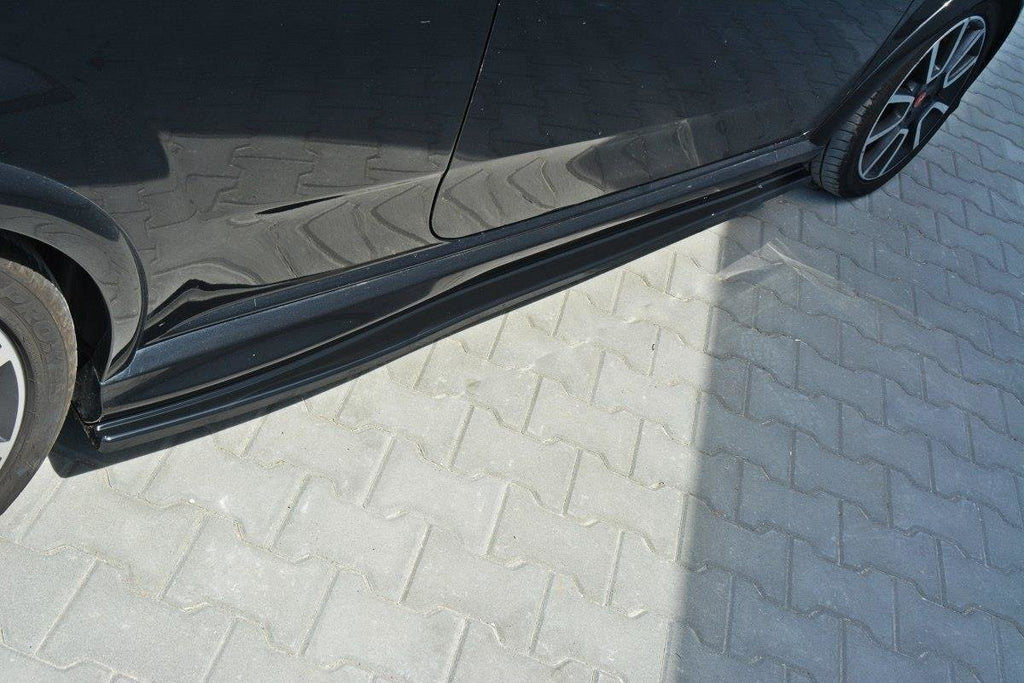 Maxton Design Seitenschweller Ansatz für Fiat Punto Evo Abarth Carbon Look