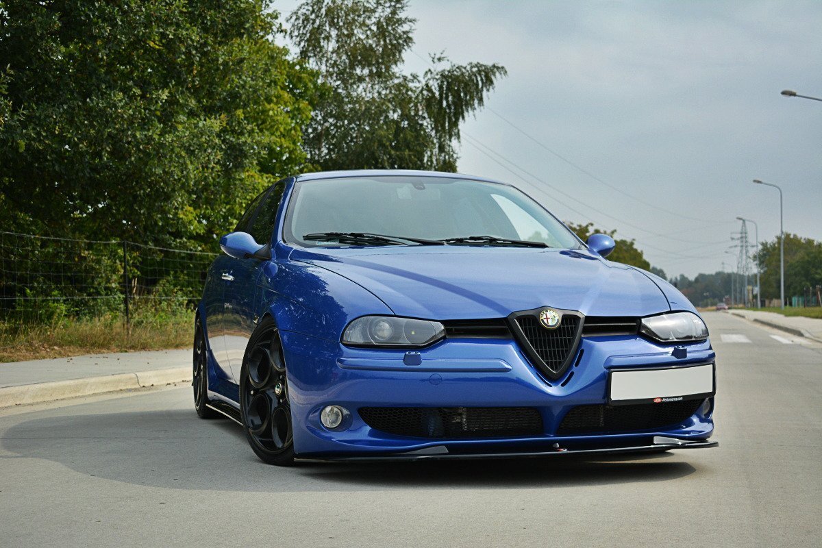 Maxton Design Street+ Spoilerlippe Front Ansatz V.1 passend für ALFA ROMEO 156 GTA schwarz Hochglanz