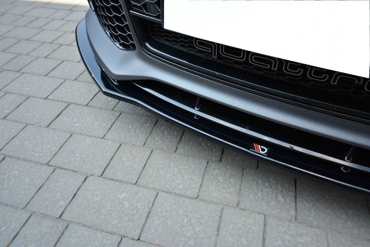 Maxton Design Street+ Spoilerlippe Front Ansatz V.1 passend für Audi RS7 C7 schwarz Hochglanz