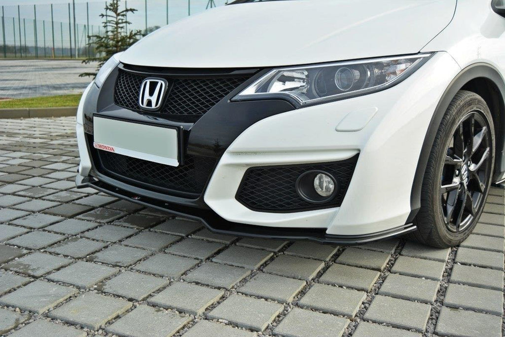 Maxton Design Street+ Spoilerlippe Front Ansatz passend für Honda Civic Mk9 Facelift schwarz Hochglanz