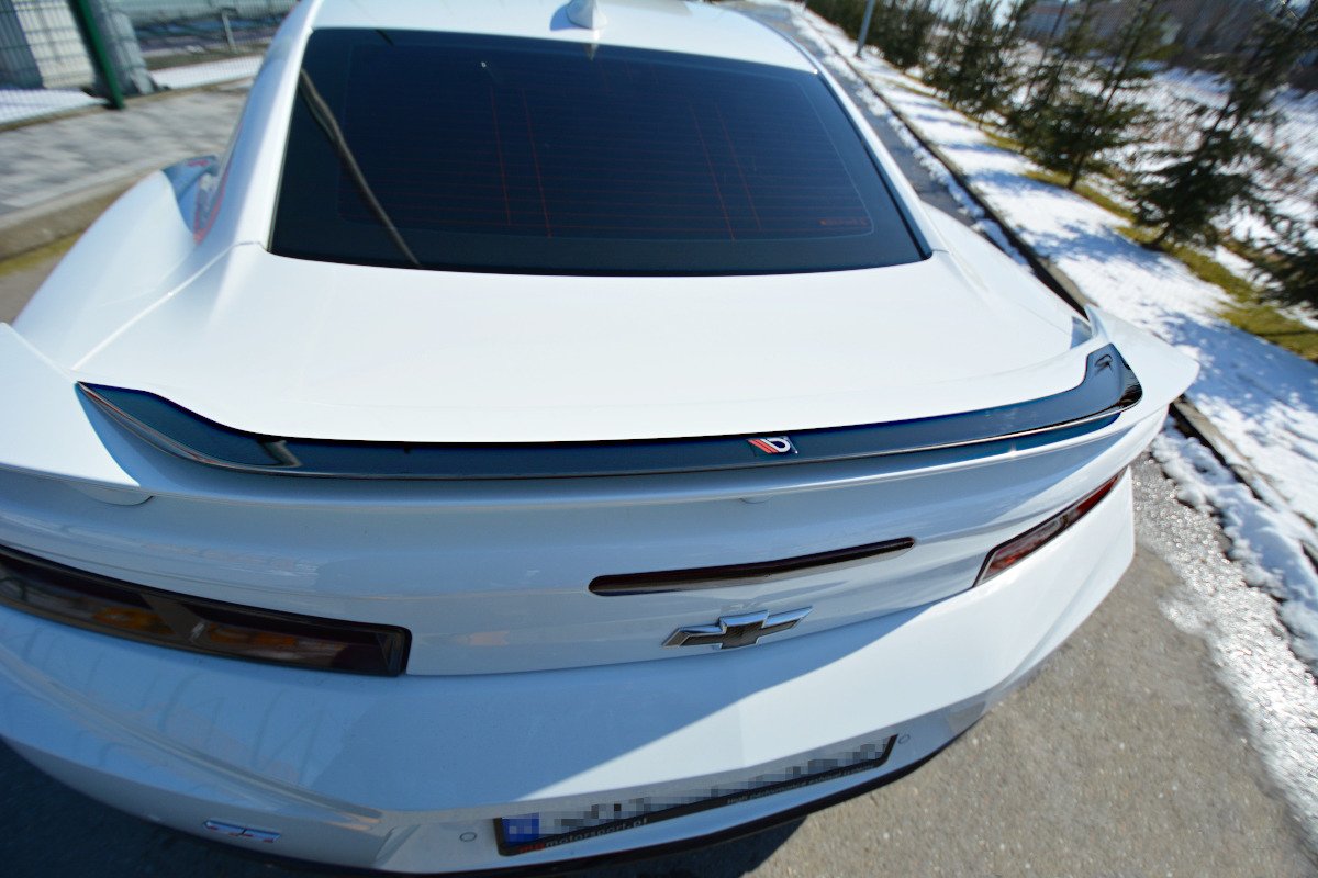 Maxton Design Spoiler CAP passend für CHEVROLET CAMARO 6TH-GEN. PHASE-I 2SS COUPE schwarz Hochglanz