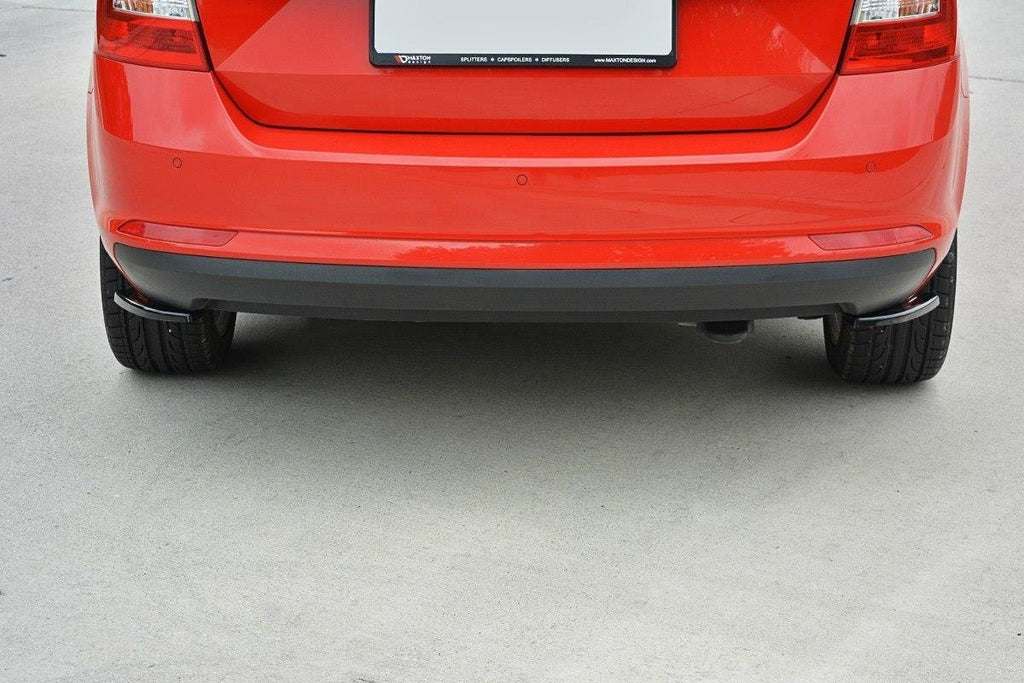 Maxton Design Heck Ansatz Flaps Diffusor passend für Skoda Rapid Spaceback schwarz Hochglanz