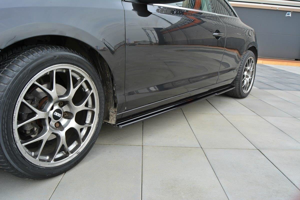 Maxton Design Street+ Seitenschweller Leisten passend für Renault Laguna Coupe Mk3 schwarz Hochglanz