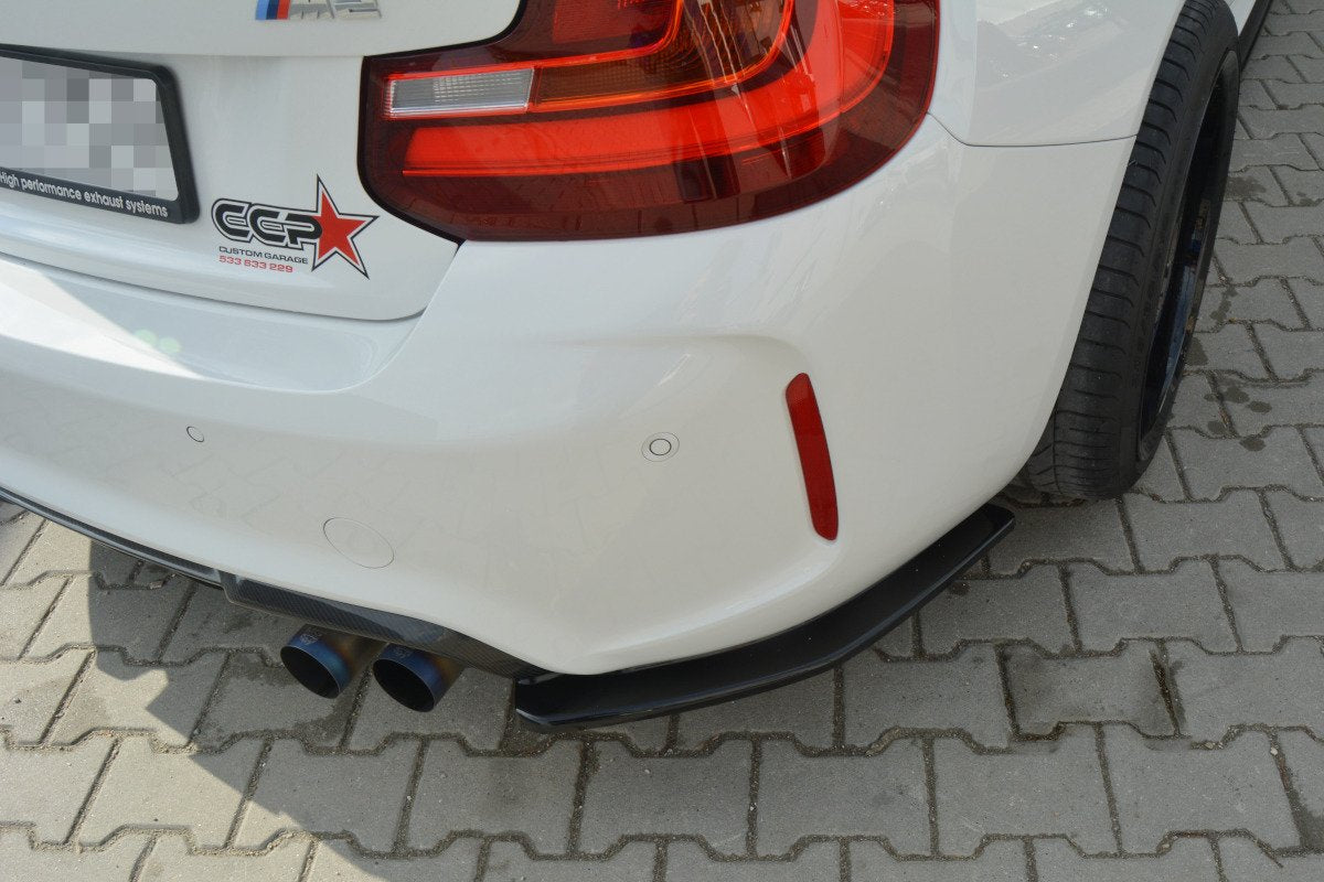 Maxton Design Heck Ansatz Flaps Diffusor passend für BMW M2 (F87) COUPÉ schwarz Hochglanz