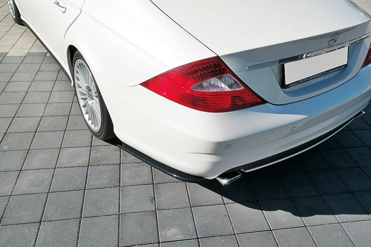 Maxton Design Heck Ansatz Flaps Diffusor passend für Mercedes CLS C219 55AMG schwarz Hochglanz