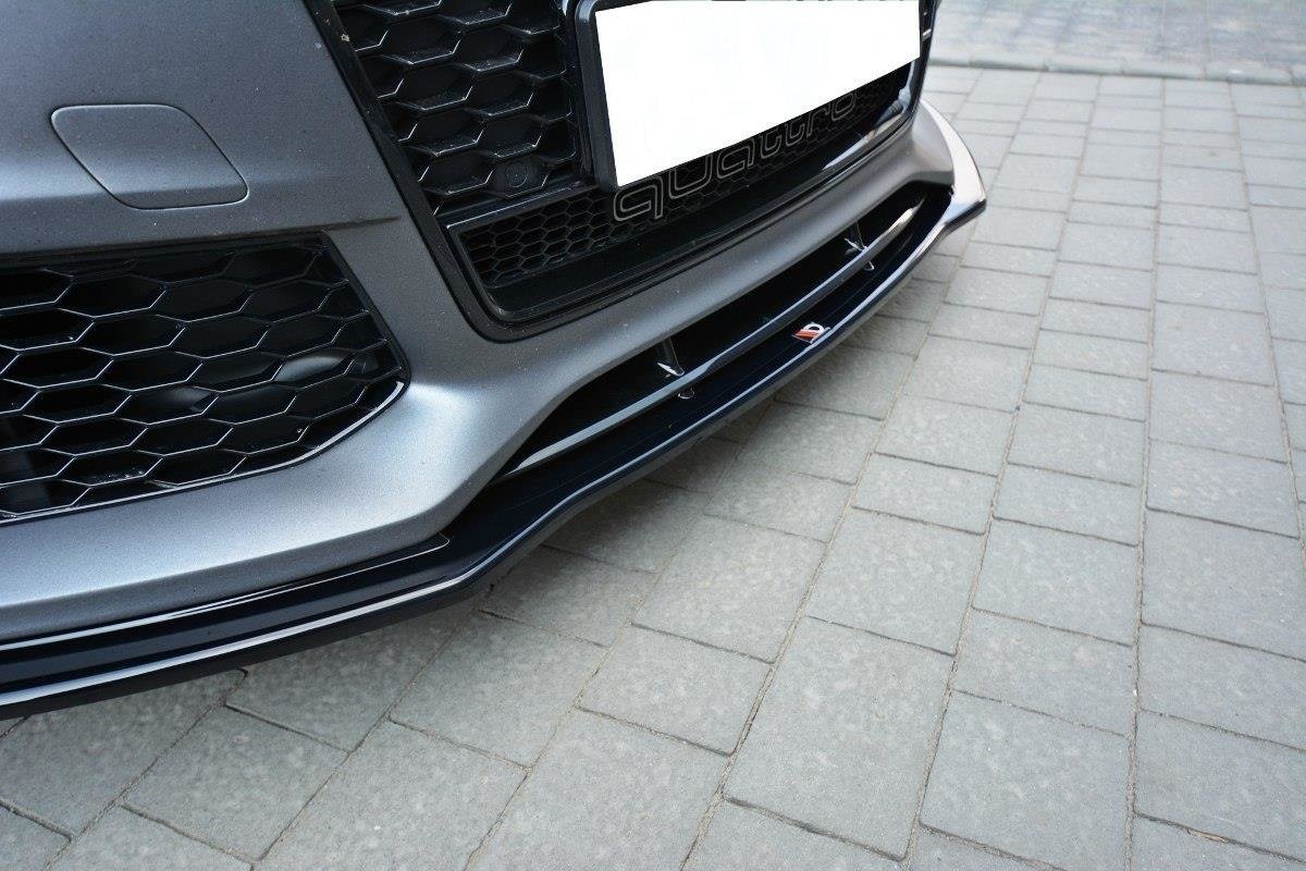Maxton Design Street+ Spoilerlippe Front Ansatz V.1 passend für Audi RS7 C7 schwarz Hochglanz