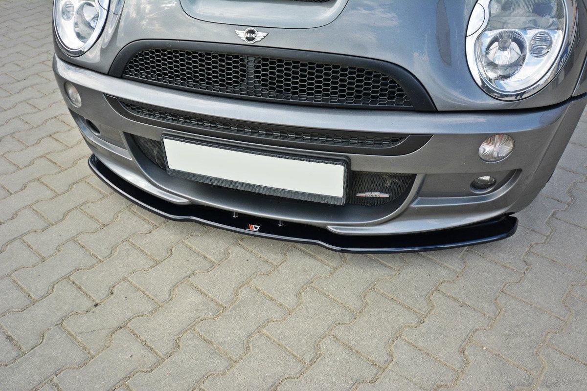 Maxton Design Street+ Spoilerlippe Front Ansatz passend für MINI R53 COOPER S JCW schwarz Hochglanz