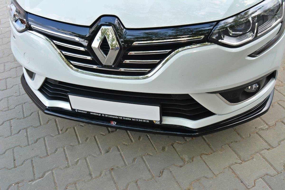 Maxton Design Street+ Spoilerlippe Front Ansatz V.1 passend für Renault Megane Mk4 Hatchback schwarz Hochglanz