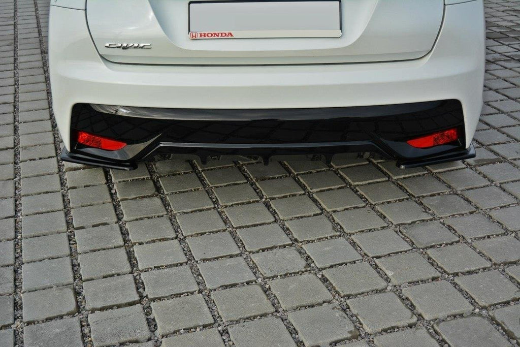 Maxton Design Heck Ansatz Flaps Diffusor passend für Honda Civic Mk9 Facelift schwarz Hochglanz