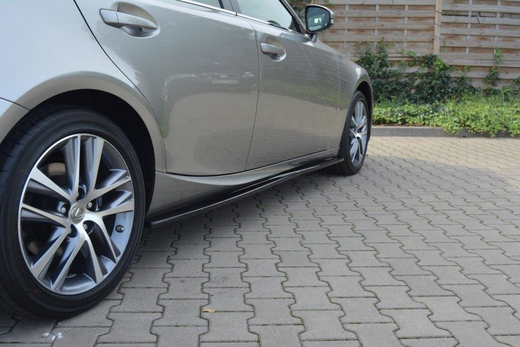 Maxton Design Street+ Seitenschweller Leisten passend für Lexus IS Mk3/ Mk3 Facelift schwarz Hochglanz
