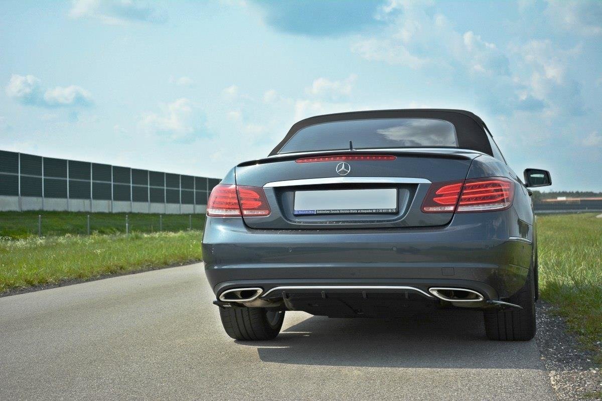 Maxton Design Diffusor Heck Ansatz passend für Mercedes - Benz E Coupe / Cabrio C207 Facelift / A207 Facelit schwarz Hochglanz