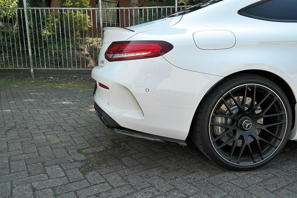Maxton Design Heck Ansatz Flaps Diffusor passend für Mercedes C-Klasse C205 63 AMG Coupe schwarz Hochglanz