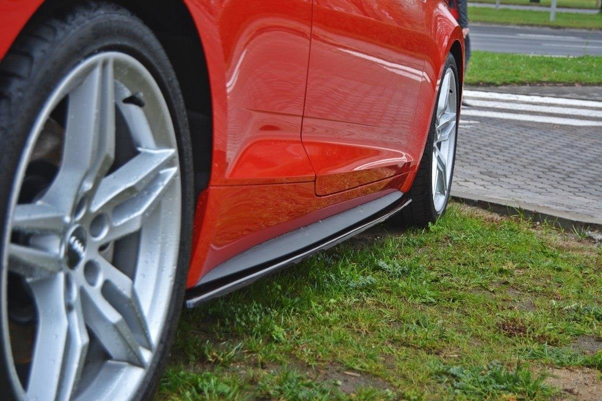 Maxton Design Street+ Seitenschweller Leisten passend für Audi S5 / A5 S-Line F5 Coupe schwarz Hochglanz