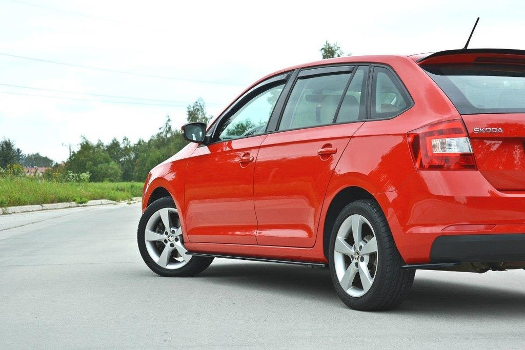 Maxton Design Street+ Seitenschweller Leisten passend für Skoda Rapid schwarz Hochglanz