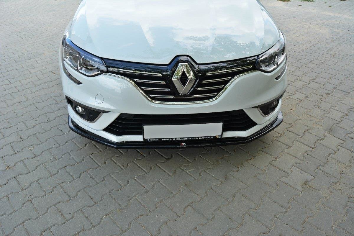 Maxton Design Street+ Spoilerlippe Front Ansatz V.1 passend für Renault Megane Mk4 Hatchback schwarz Hochglanz