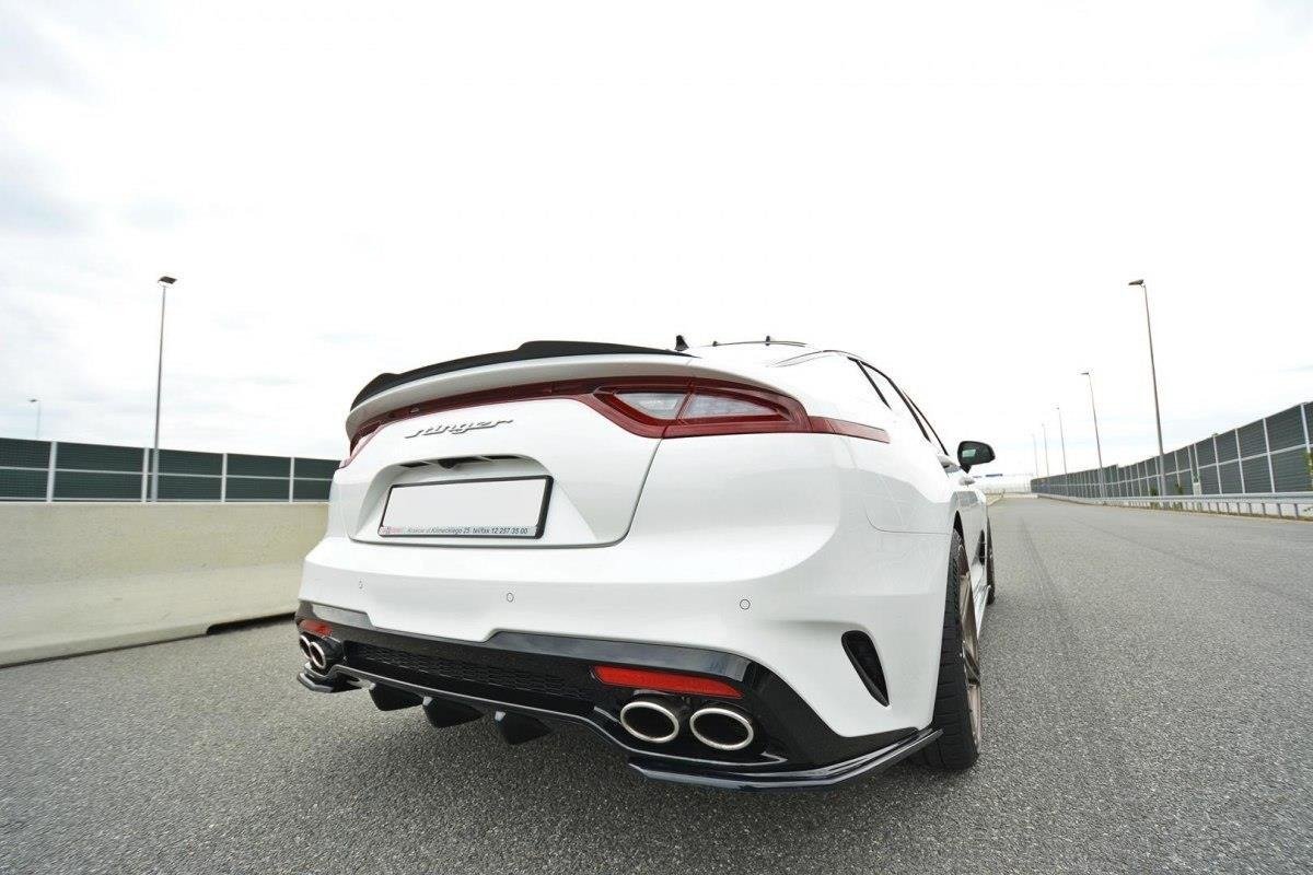 Maxton Design Diffusor Heck Ansatz passend für Kia Stinger Gt / GT-Line Mk1 schwarz Hochglanz