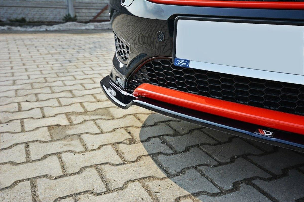 Maxton Design Street+ Spoilerlippe Front Ansatz V.2 passend für Ford Focus ST-Line Mk3 Facelift schwarz Hochglanz