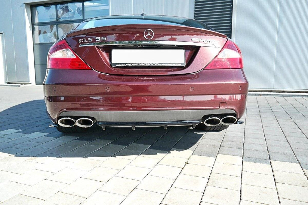 Maxton Design Diffusor Heck Ansatz passend für Mercedes CLS C219 55AMG schwarz Hochglanz