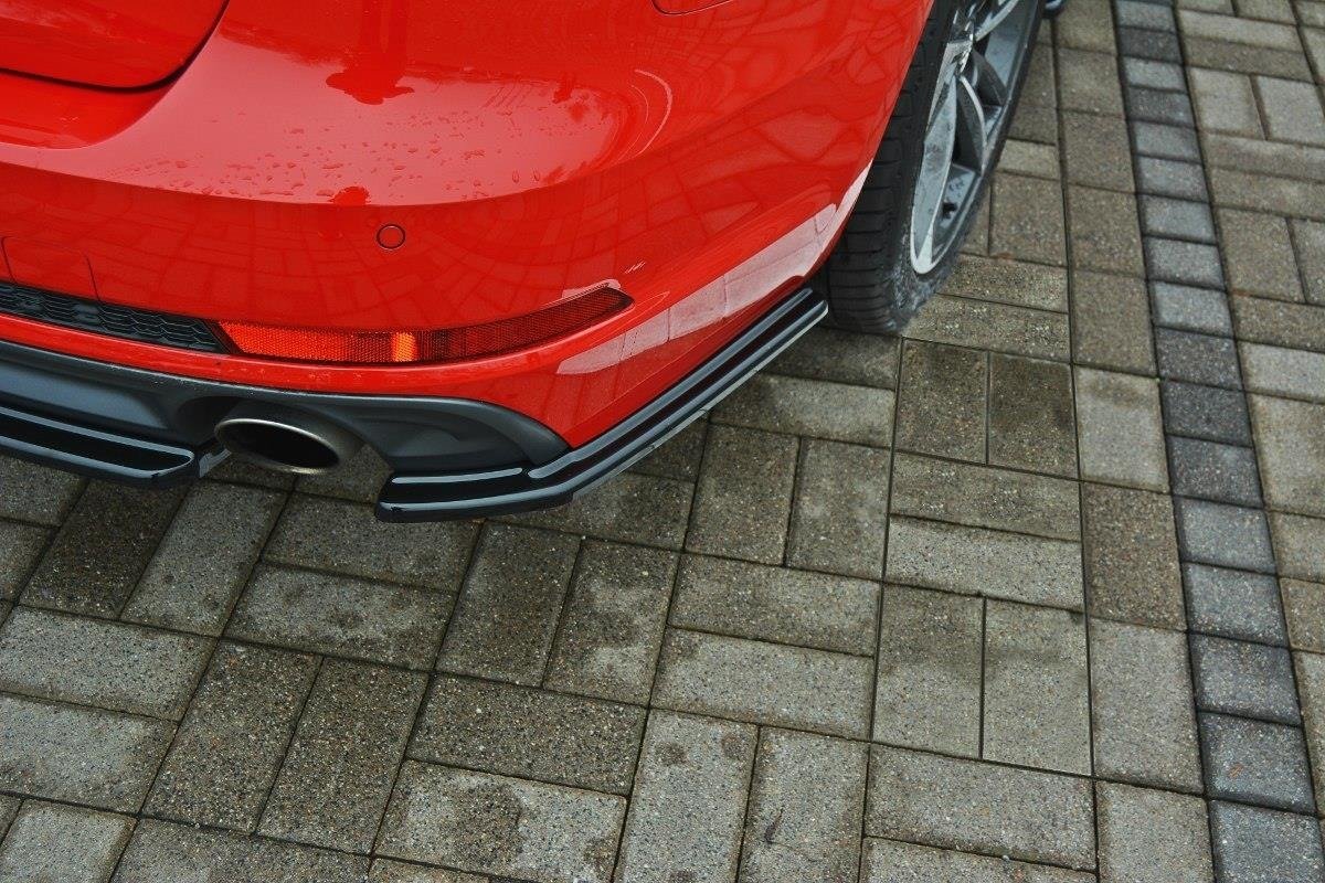 Maxton Design Heck Ansatz Flaps Diffusor passend für Audi A4 B9 S-Line schwarz Hochglanz