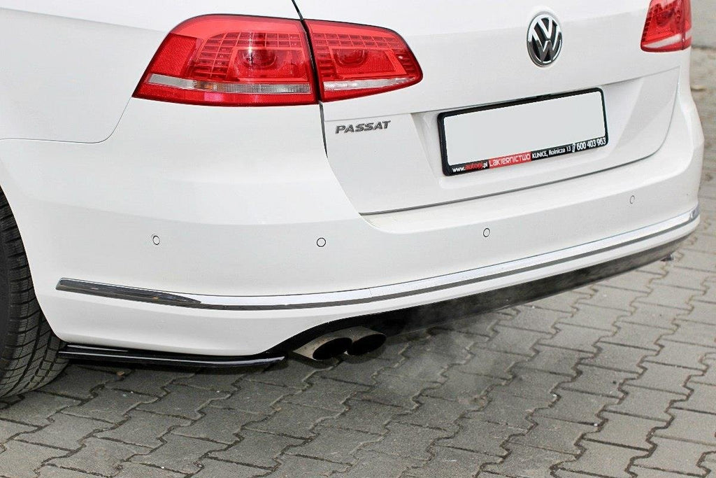Maxton Design Heck Ansatz Flaps Diffusor für Vw Passat B7 R-Line Variant Carbon Look