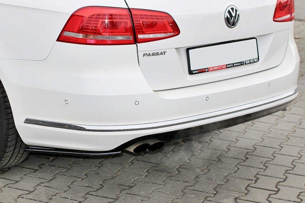 Maxton Design Heck Ansatz Flaps Diffusor für Vw Passat B7 R-Line Variant Carbon Look