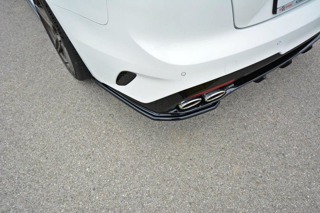 Maxton Design Heck Ansatz Flaps Diffusor passend für KIA Kia Stinger Gt / GT-Line Mk1 schwarz Hochglanz