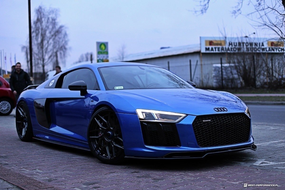 Maxton Design Street+ Spoilerlippe Front Ansatz V.2 passend für Audi R8 Mk.2 schwarz Hochglanz