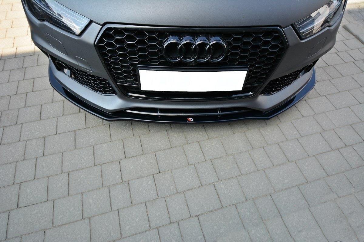 Maxton Design Street+ Spoilerlippe Front Ansatz V.1 passend für Audi RS7 C7 schwarz Hochglanz