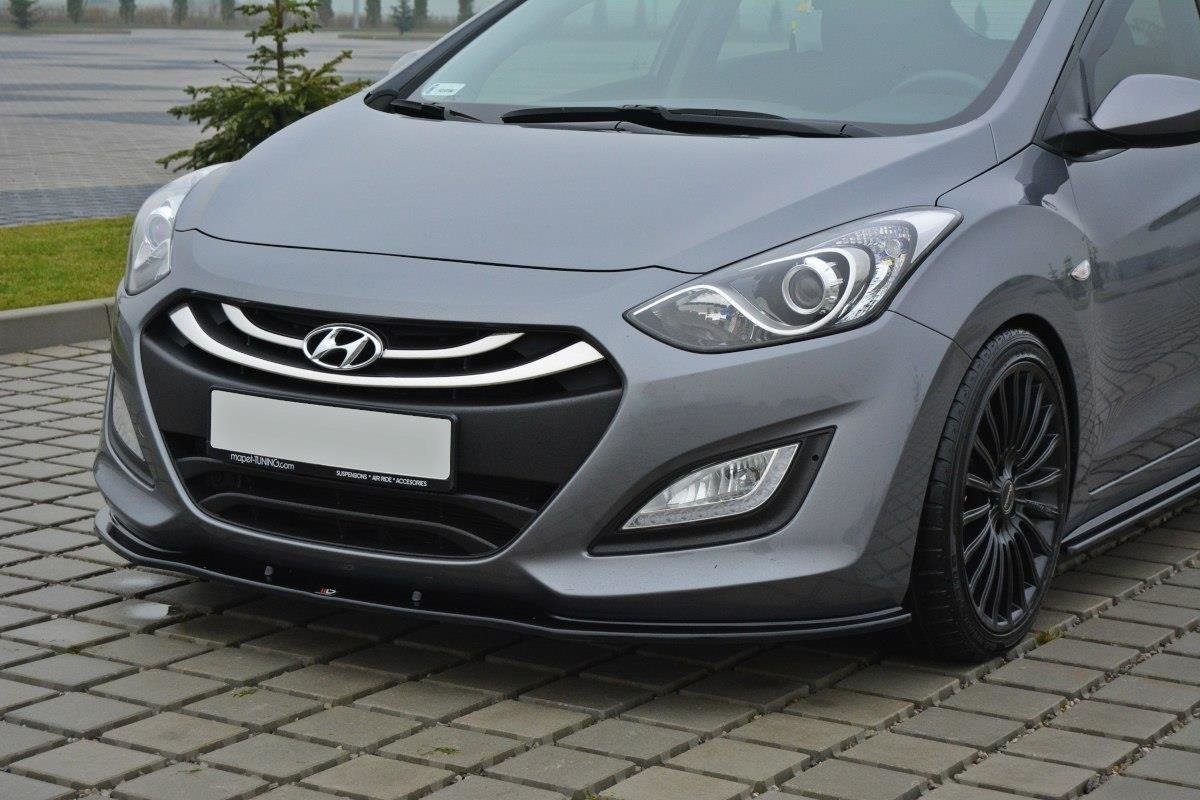 Maxton Design Street+ Spoilerlippe Front Ansatz passend für Hyundai i30 mk.2 schwarz Hochglanz