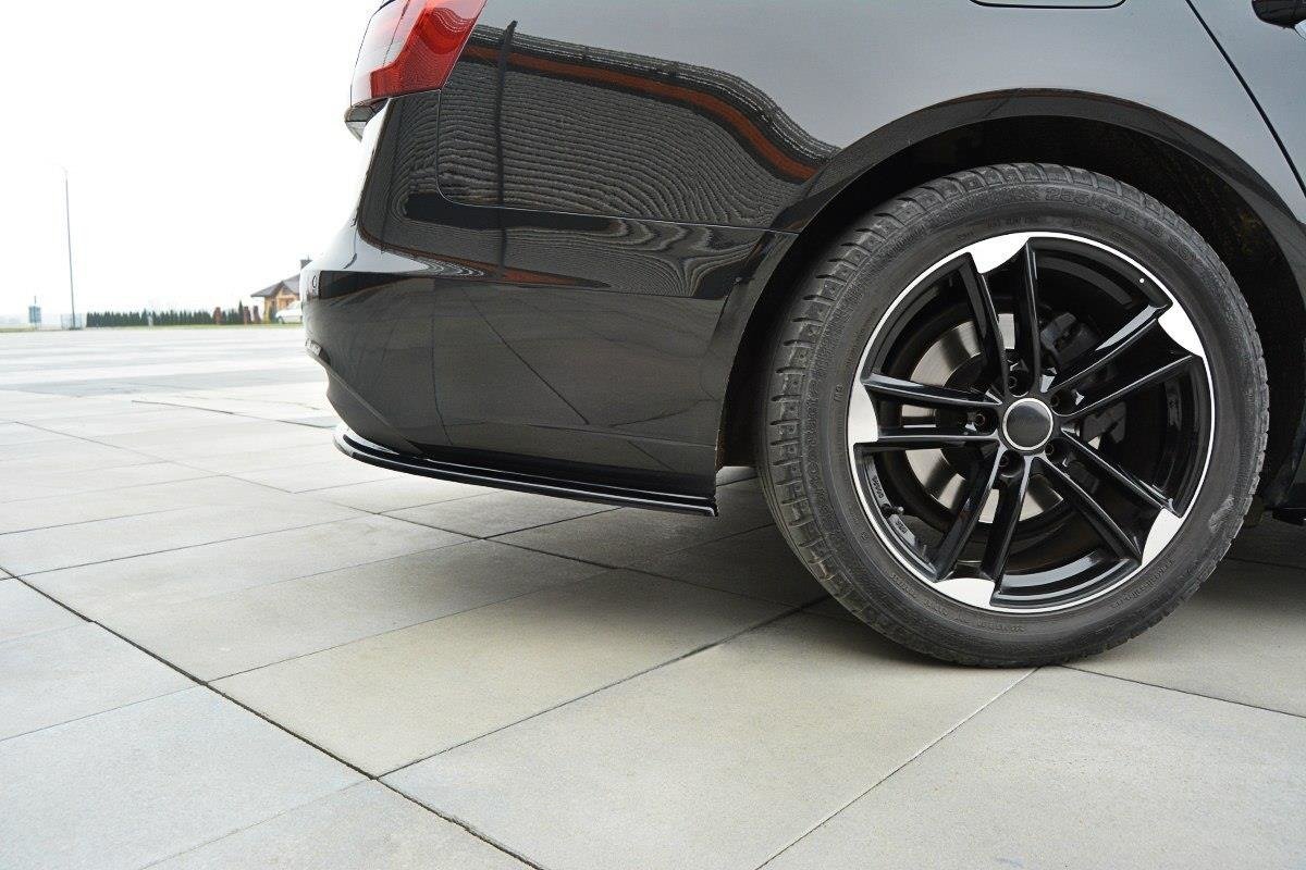 Maxton Design Heck Ansatz Flaps Diffusor passend für Audi A6 Avant / Limousine C7 schwarz Hochglanz